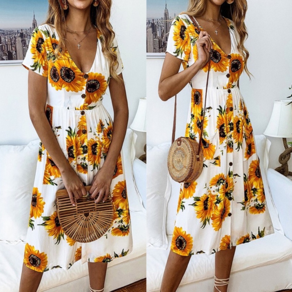 LAST - BETH Sunflower Dress - Picture 1 of 1
